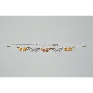 Butterfly Filigree Necklace Sterling Silver Italy 925 Mini Bib Gold Copper Tones